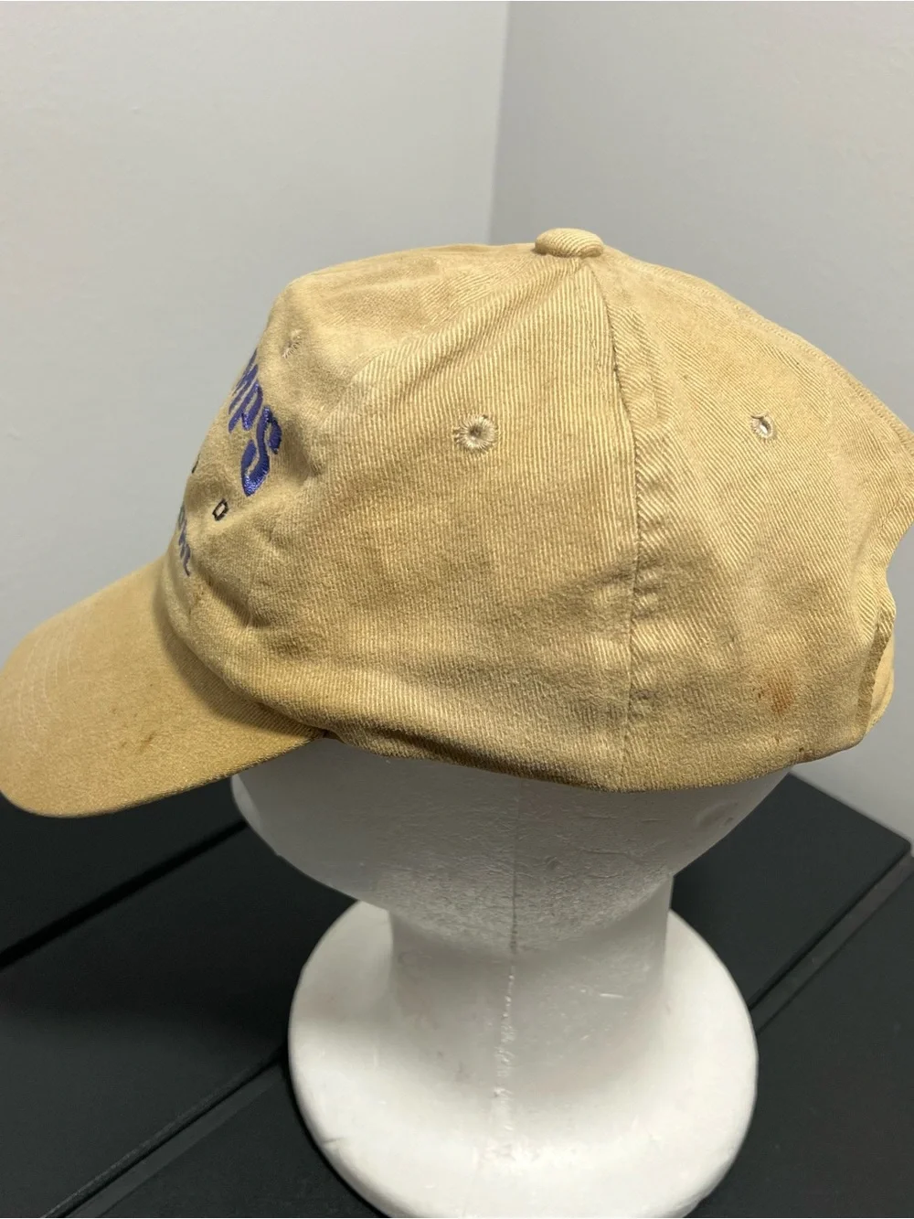 Vintage NFL Baltimore Ravens Super Bowl XXXV 35 AFC Champions Tan Hat Adult OSFA